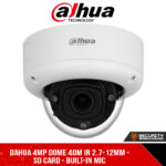 Dahua 4MP Dome 40m IR 2.7-12mm - SD Card - Built-in Mic (DH-IPC-HDBW7442E1-Z-X_2.7-12mm)