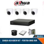 Dahua 4ch HDCVI kit - Pentra-Brid XVR - 4 x 1080P cameras - 20m Night vision - 500GB HDD - 100m cable | Indoor Domes