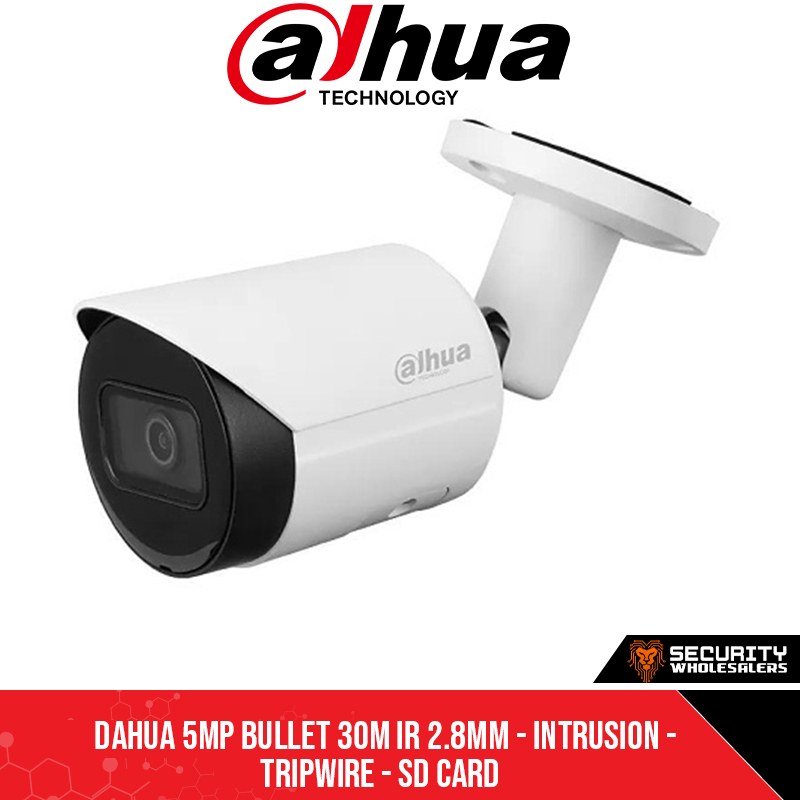 Dahua 5MP Bullet 30m IR 2.8mm - Intrusion - Tripwire - SD Card (DH-IPC-HFW2531SP-S-S2_2.8mm)