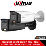 Dahua 5MP Bullet 40m IR 3.6mm - SMD - SD Card - Built-in Mic - Active Deterrence (DH-IPC-HFW3549T1-AS-PV_3.6mm)