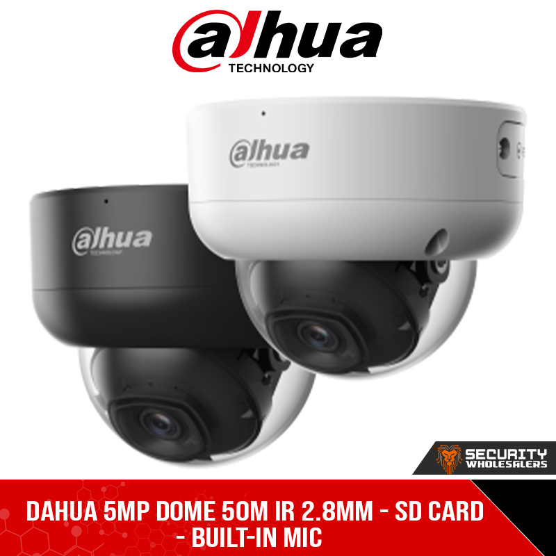 Dahua 5MP Dome 50m IR 2.8mm - SD Card - Built-in Mic (DH-IPC-HDBW3541E-AS-S2_2.8mm)