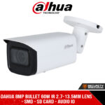Dahua 8MP Bullet 60m IR 2.7-13.5mm Lens - SMD - SD Card - Audio IO (DH-IPC-HFW3866TP-ZAS)