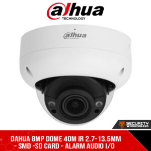Dahua 8MP Dome 40m IR 2.7-13.5mm - SMD -SD Card - Alarm Audio I/O (DH-IPC-HDBW3841R-ZAS-S2_2.7-13.5mm_2.7-13.5mm)