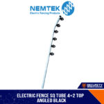 6 Wire (4+2) Square Tube Jurassic Top Bend Bracket HDG with Black Slotted Insulator [ESQJ-6BTAHD/S]