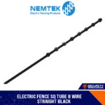 8 Wire Square Tube Bracket Black Straight [ESQ-8BF]