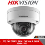 Eco 2MP dome 2.8mm lens 30m IR DWDR 12VDC/POE (DS-2CD1123G0E-I 2.8MM)