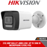 Eco 4MP bullet 4mm lens  up to 30m IR  microphone12VDC/POE (DS-2CD2041G0-LIU 4MM)