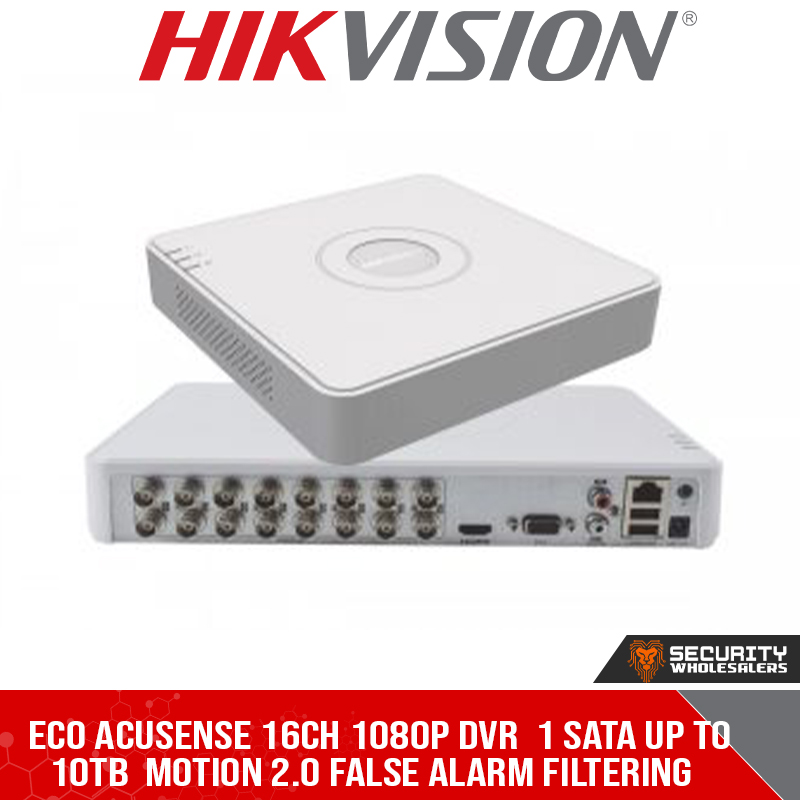 Eco AcuSense 16ch 1080p DVR 1 SATA up to 10TB Motion 2.0 false alarm filtering (iDS-7116HQHI-M1/S)