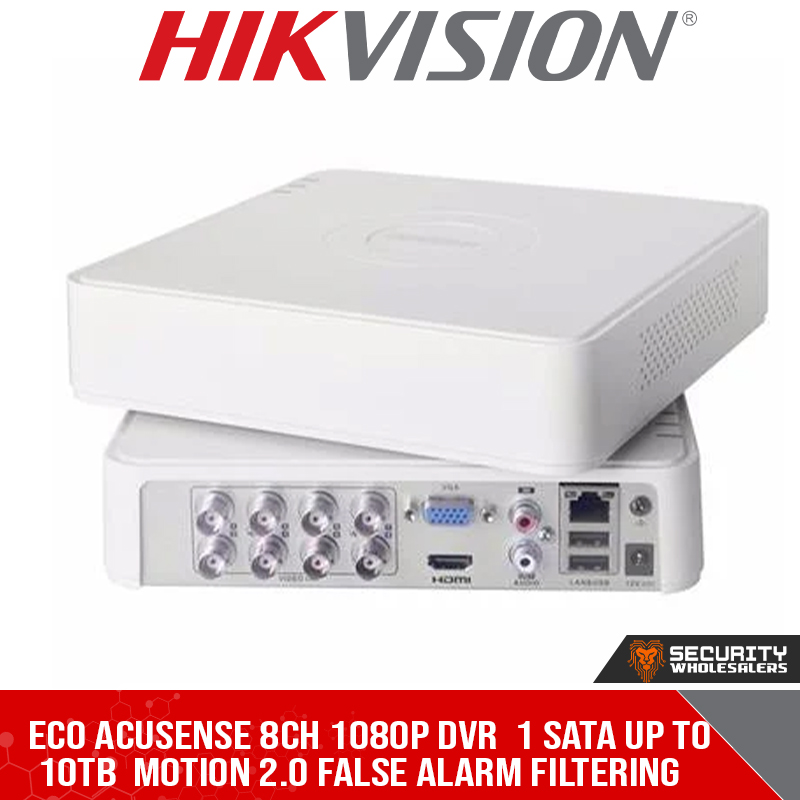 Eco AcuSense 8ch 1080p DVR 1 SATA up to 10TB Motion 2.0 false alarm filtering (IDS-7108HQHI-M1/S)