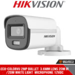 Eco-ColorVu 2MP bullet  3.6mm lens 20m IR/20m white light  microphone 12VDC (DS-2CE12DF0T-LFS 3.6MM)