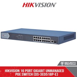 HIKVISION 16 Port Gigabit Unmanaged POE Switch (DS-3E0518P-E)