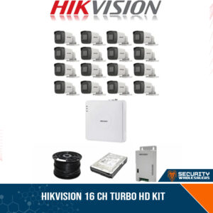 HikVision 16 Ch Turbo HD Kit - Embedded DVR - 16 x HD1080P Camera - 20M Night vision - 1TB HD - 100m Cable
