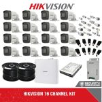 HikVision 16 Ch Turbo HD Kit - Embedded DVR - 16 x HD1080P Camera - 20M Night vision - 1TB HD - 2x 100m Cable