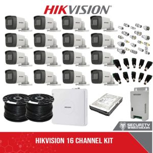 HikVision 16 Ch Turbo HD Kit - Embedded DVR - 16 x HD1080P Camera - 20M Night vision - 1TB HD - 2x 100m Cable