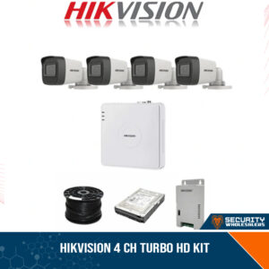 HikVision 4 Ch Turbo HD Kit - Embedded DVR - 4 x HD1080P Camera - 20M Night vision - 500GB HD - 100m Cable