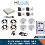 Hilook 1080P 4 Channel DVR & 4 Bullet Cameras DIY CCTV KIT