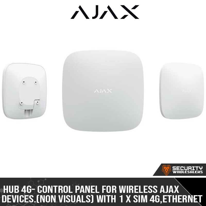 Ajax Hub 4G- Control Panel (Non Visuals) with 1 x SIM 4G, ethernet (1992210-259-WH1)