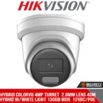 Hybrid ColorVu 4MP turret  2.8mm lens 40m hybrid IR/white light 130dB WDR  12VDC/POE (DS-2CD2347G2H-LI 2.8MM)