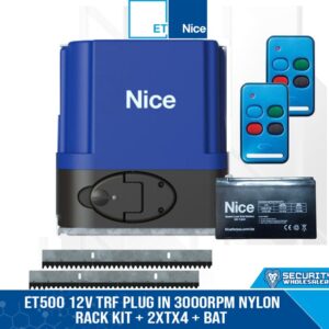 Nice ET500 12V TRF Plug In 3000RPM Nylon Rack Kit + 2xTX4 + Battery - 00504-001