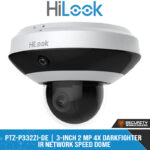 PTZ-P332ZI-DE | 3-inch 2 MP 4x DarkFighter IR Network Speed Dome, 2.8mm – 12mm Vari-focal Lens, 4x Optical Zoom, 8x Digital Zoom, Digital WDR, Min Working Distance 10mm – 1500mm (Wide-tele), 10m IR, 256GB Micro SD Card, RJ45, 10/100 Ethernet, PoE
