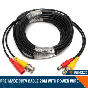 Pre-Made CCTV Cable 20m with Power Wire