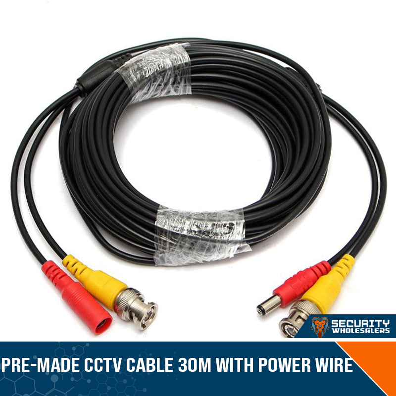 Pre-Made CCTV Cable 30m with Power Wire