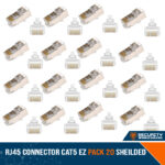 RJ45 Connector Cat5 EZ Pack 20 SHEILDED