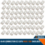 RJ45 Connector EZ Cat6 Pack 100 SHEILDED