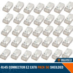 RJ45 Connector EZ Cat6 Pack 50 SHEILDED