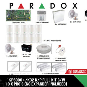 SP6000+ /K32 K/P FULL KIT C/W 10 x PRO'S (NO EXPANDER INCLUDED) (PA9125)