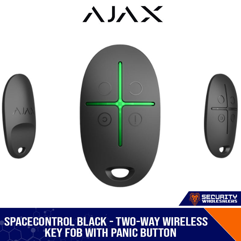 Ajax SpaceControl Black - Two Way Wireless Key Fob with Panic Button (1938167-04-BL1)