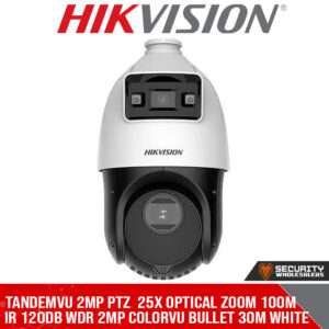TandemVu 2MP PTZ  25x optical zoom 100m IR 120dB WDR 2MP ColorVu bullet 30m white-light 12VDC/POE+ (DS-2SE4C225MWG-E (12F0))