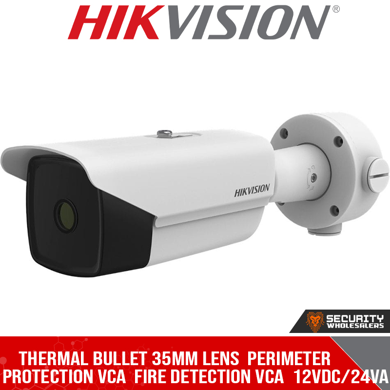 Thermal bullet 35mm lens Perimeter protection VCA Fire detection VCA 12VDC/24VAC/POE (DS-2TD2138-35/QY)