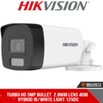Turbo HD 5MP bullet  2.8mm lens 40m hybrid IR/white light 12VDC (DS-2CE17K0T-LFS 2.8MM)