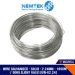 Wire GALVANISED - Solid - 2.24mm - 1650m / 50kg (LIGHT GALV) [EW-G2.24]