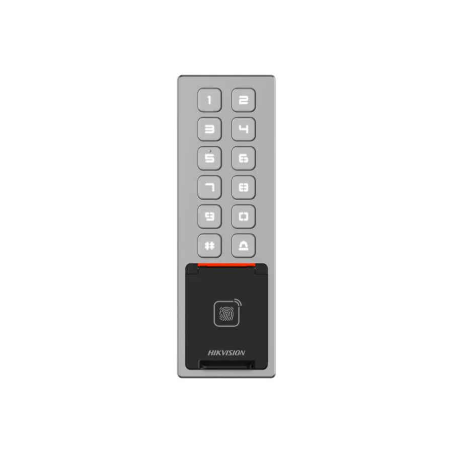 Hikvision DS-K1T805MBFWX IP65 Access control terminal 3000 fingerprint capacity 10 000 card capacity Pin pad 1 relay output WiFi 12VDC - Image 2