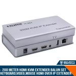 200 Meter HDMI KVM Extender Balun SET (Keyboard, Video, Mouse) HDMI over IP extender