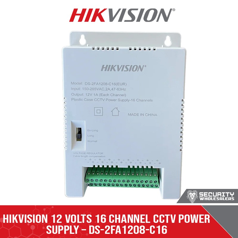 Hikvision 12 Volts 16 Channel CCTV Power Supply – DS-2FA1208-C16