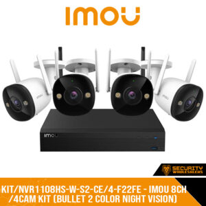 KITNVR1108HS-W-S2-CE4-F22FE - IMOU 8CH4CAM KIT (BULLET 2 Color Night Vision)