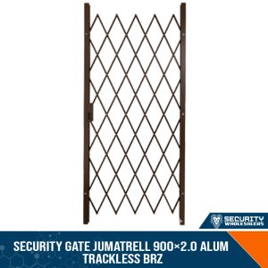 Security Gate Jumatrell 900×2.0 Alum Trackless Brz