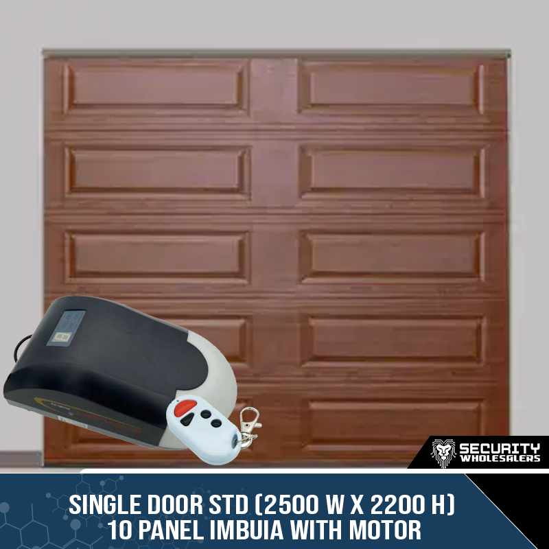 Single Door STD (2500 W x 2200 H) 10 Panel Imbuia With Motor