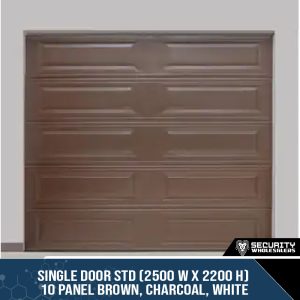 Single Door STD (2500 W x 2200 H) 10 Panel Brown, Charcoal, White