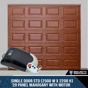 Single Door STD (2500 W x 2200 H) 20 Panel Mahogany With Motor