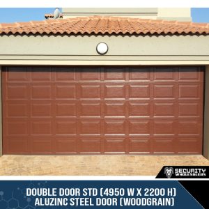 Double Door STD (4950 W x 2200 H) ALUZINC STEEL DOOR (WOODGRAIN) White, Brown, Charcoal