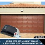 Double Door STD (4950 W x 2200 H) ALUZINC STEEL DOOR (WOODGRAIN) White, Brown, Charcoal With Motor