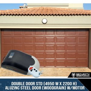 Double Door STD (4950 W x 2200 H) ALUZINC STEEL DOOR (WOODGRAIN) White, Brown, Charcoal With Motor