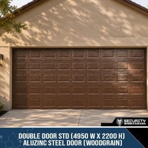 Double Door STD (4950 W x 2200 H) ALUZINC STEEL DOOR (WOODGRAIN) Woodlook-Mahog/Imbu/Teak