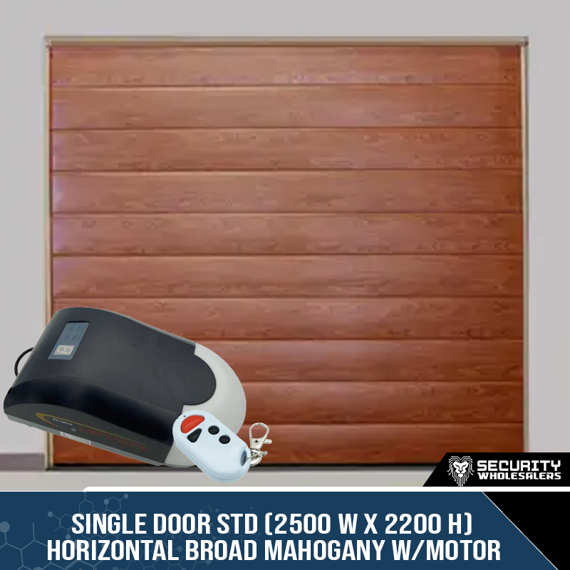 Single Door STD (2500 W x 2200 H) Horizontal Broad Mahogany With Motor