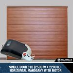 Single Door STD (2500 W x 2200 H) Horizontal Mahogany With Motor