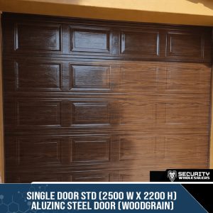 Single Door STD (2500 W x 2200 H) ALUZINC STEEL DOOR (WOODGRAIN) Woodlook-Mahog/Imbu/Teak